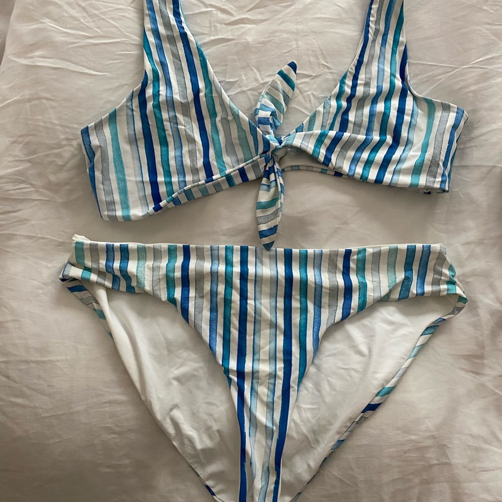 Cabana blue striped bikini